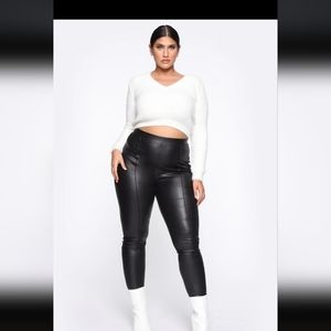 FINAL SALE Black Leatherette Pants